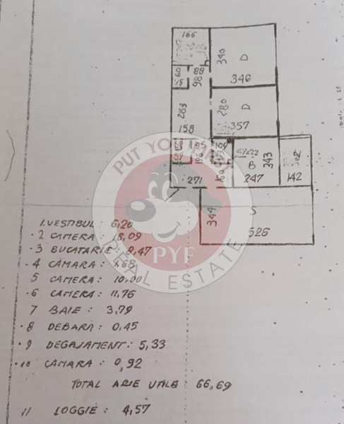 Basarabia  Apartament 3 camere  69 mp  decomandat  B5287